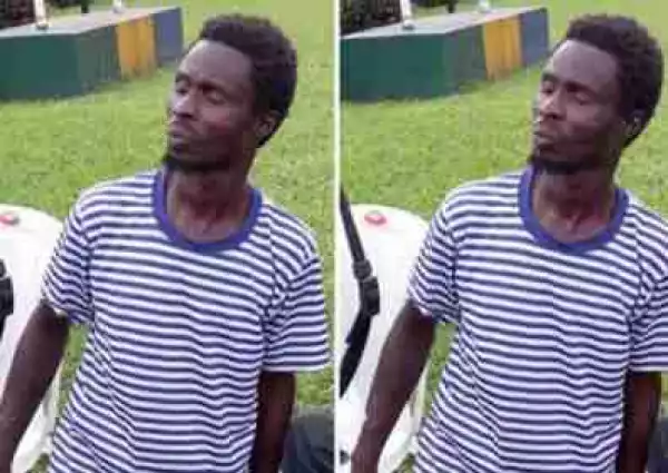 Suspected Cannibal Arrested While Preparing Pepper Soup With Human Intestines In River State (Photo)
